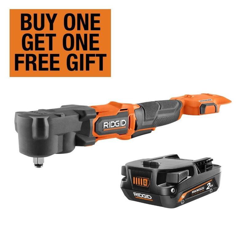 Llave de impacto angular derecha inalámbrica subcompacta sin escobillas RIDGID de 18V con batería de salida máxima de 2.0 Ah - R8721B-AC840020