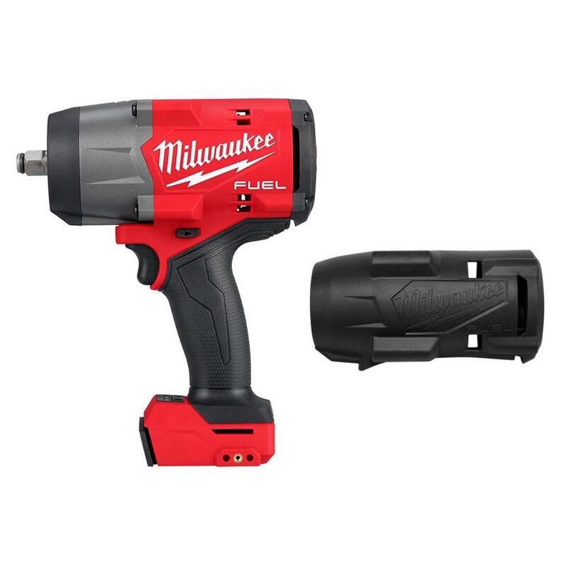 Llave de impacto inalámbrica Milwaukee M18 FUEL de 18V con tecnología Brushless y anillo de fricción con bota protectora - 2967-20-49-16-2967.