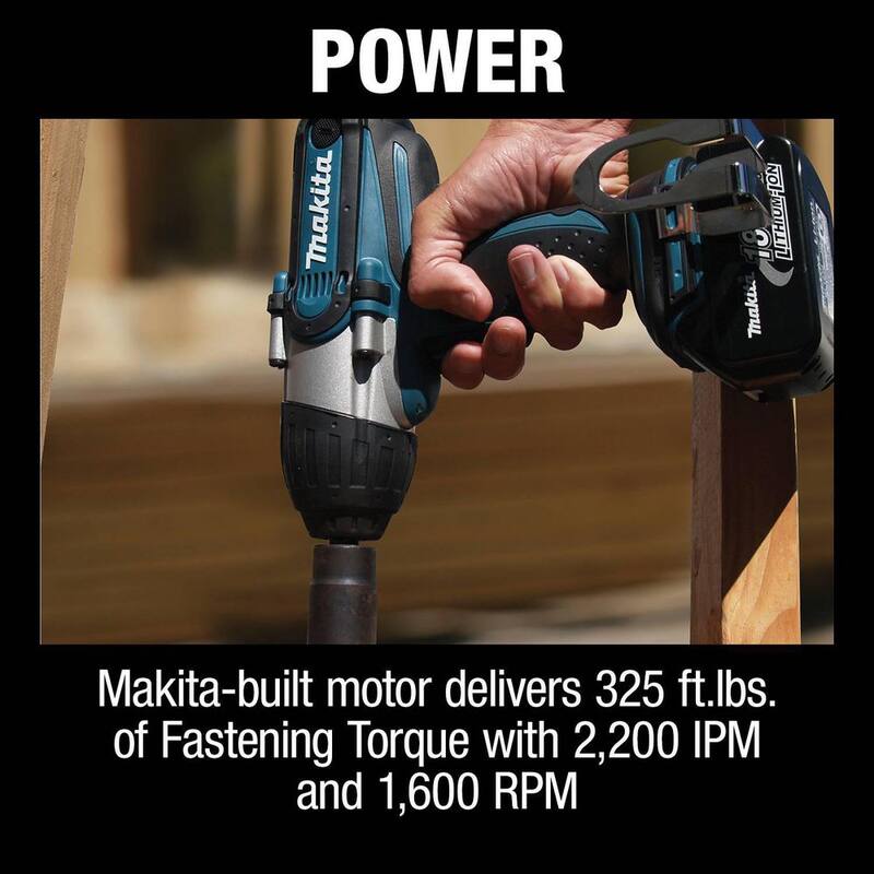 Juego de llave de impacto inalámbrica Makita 18V LXT de iones de litio de 1/2 pulg. con cuadro, (3.0Ah) - XWT04S1.