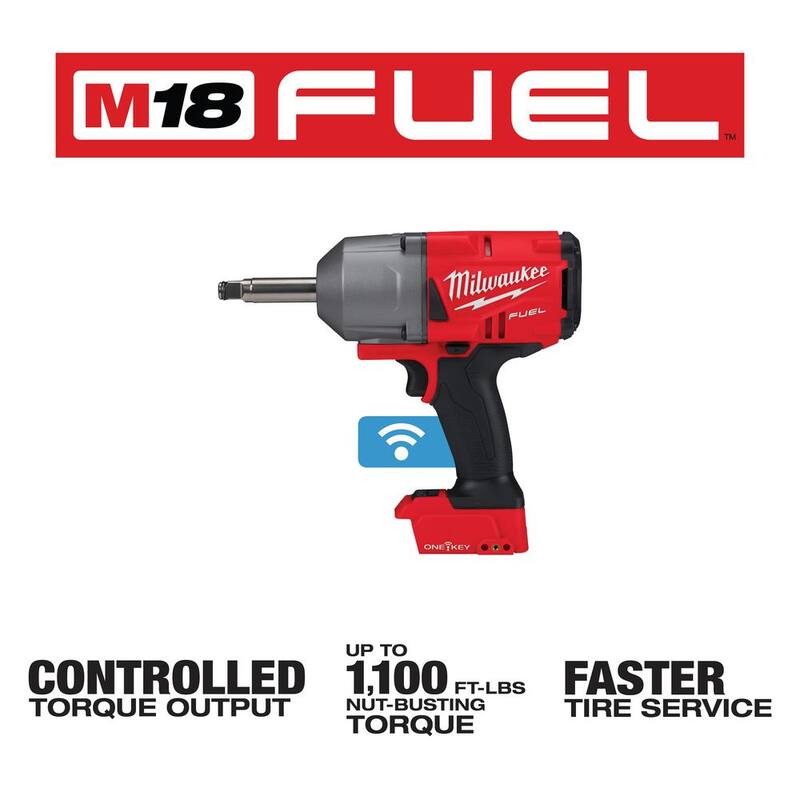 Milwaukee M18 ONE-KEY FUEL 18V Llave de impacto inalámbrica sin escobillas de iones de litio de 1/2 pulgadas con yunque extendido (solo herramienta) - 2769-20