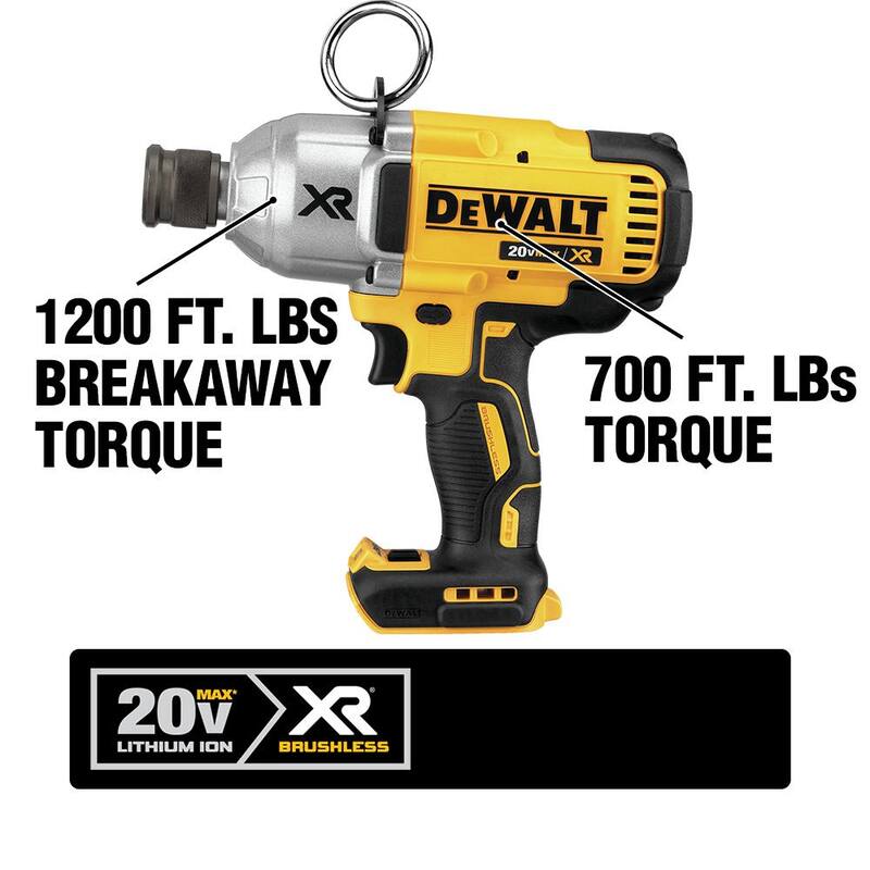 Llave de impacto inalámbrica sin escobillas DEWALT 20V MAX XR de alto torque de 7/16 pulgadas con mandril de liberación rápida (solo herramienta) - DCF898B