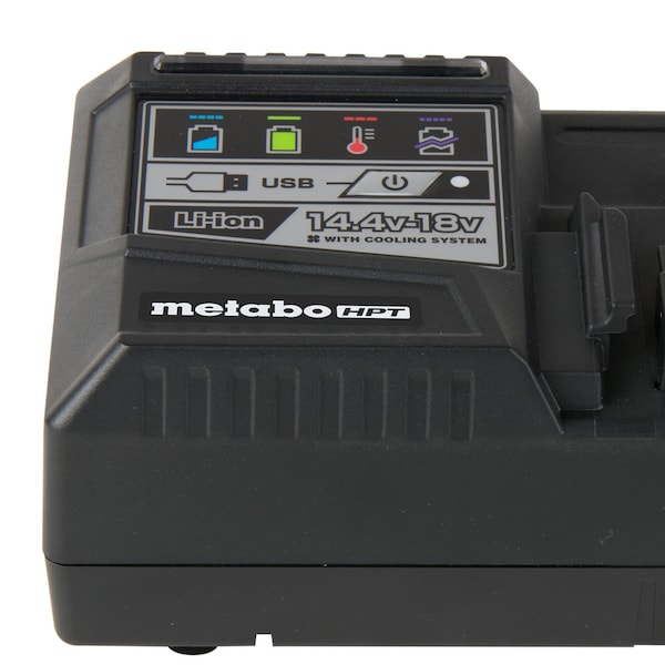 Metabo Hpt 18V/36V MV Cordless Li-Ion Slide Rapid Battery Charger w/ USB Port - UC18YSL3M