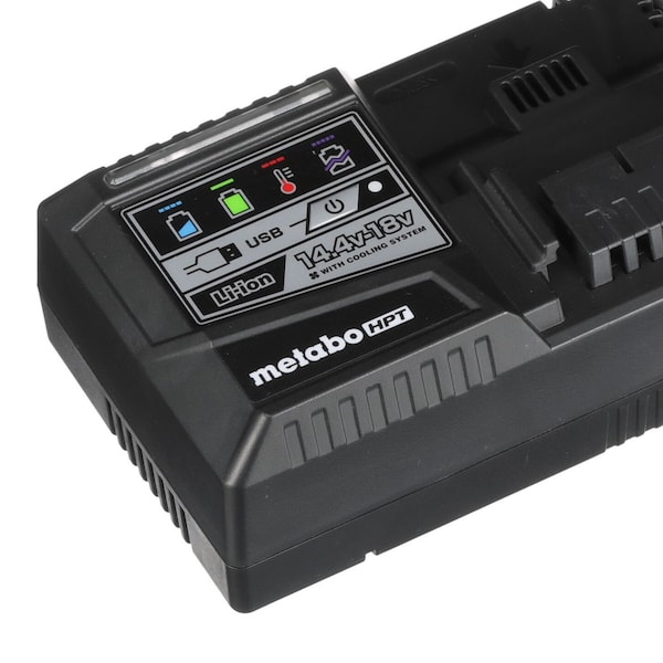 Metabo Hpt 18V/36V MV Cordless Li-Ion Slide Rapid Battery Charger w/ USB Port - UC18YSL3M