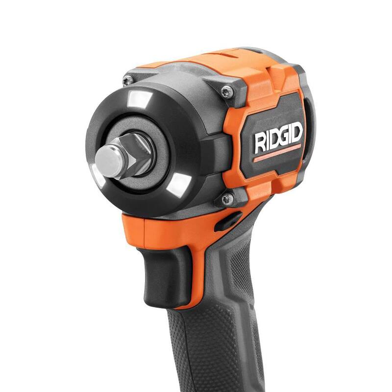 Llave de impacto inalámbrica sin escobillas RIDGID 18V SubCompact de 1/2 pulgadas (herramienta solamente) - R872081B