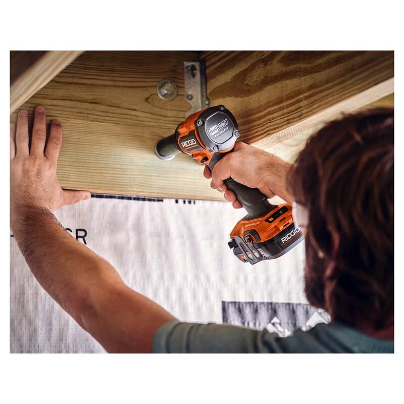 Llave de impacto inalámbrica sin escobillas RIDGID 18V SubCompact de 1/2 pulgadas (herramienta solamente) - R872081B