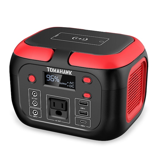 Tomahawk Power Portable Power Station, 155Wh 200W 4-Port Backup Lithium Battery USB-C - TPB200