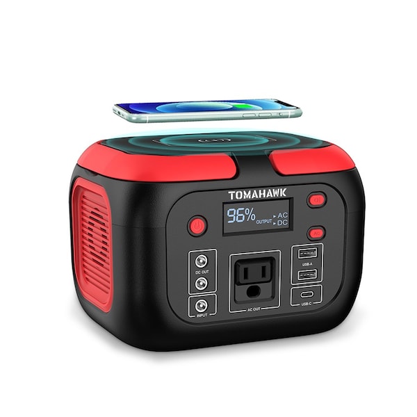 Tomahawk Power Portable Power Station, 155Wh 200W 4-Port Backup Lithium Battery USB-C - TPB200
