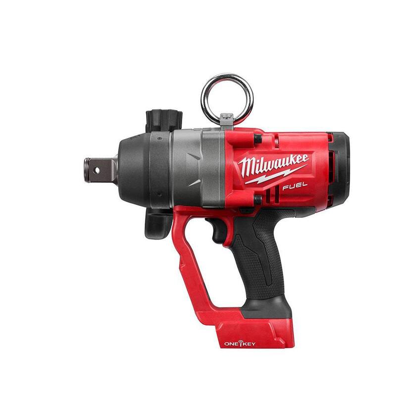 Llave de impacto inalámbrica sin escobillas Milwaukee M18 FUEL de 18V de 1 pulgada y 1/2 pulgada con anillo de fricción (2 herramientas) - 2867-20-2967-20