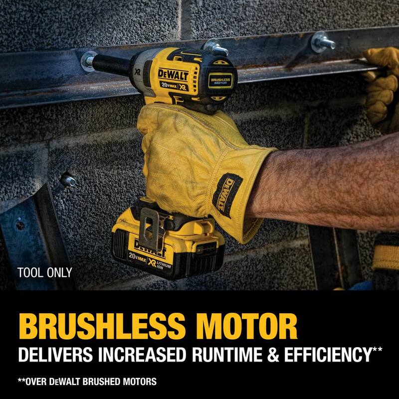 Llave de Impacto Compacta Inalámbrica sin escobillas DEWALT 20V MAX XR de 3/8 pulgadas (Herramienta Solamente) - DCF890B