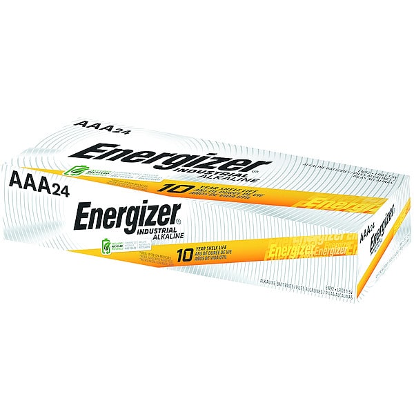 Energizer Industrial AAA Alkaline Battery, 1.5V DC, 24 Pack - EN92