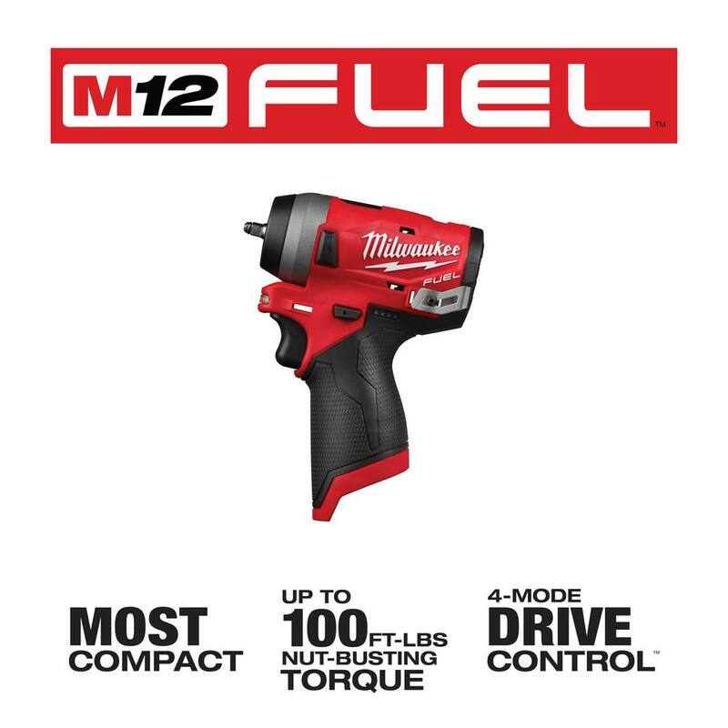Llave de impacto inalámbrica Milwaukee M12 FUEL 12V de 1/4 de pulgada con batería de iones de litio de 2.0Ah M12 - 2552-20-48-11-2420
