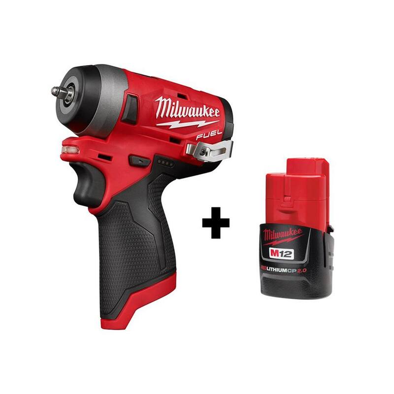 Llave de impacto inalámbrica Milwaukee M12 FUEL 12V de 1/4 de pulgada con batería de iones de litio de 2.0Ah M12 - 2552-20-48-11-2420