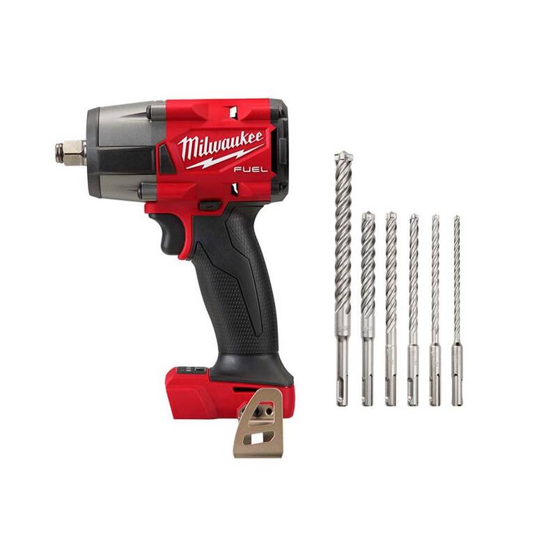 Llave de impacto inalámbrica con motor sin escobillas de iones de litio de 18V de medio torque Milwaukee M18 FUEL Gen-2 (sólo la herramienta) con juego de brocas - 2962-20-48-20-7499