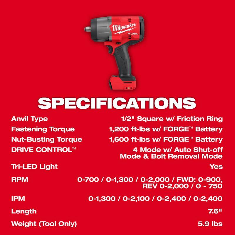 Llave de impacto inalámbrica sin escobillas Milwaukee M18 FUEL de 18 voltios con anillo de fricción y destornillador de impacto de 1/4 de pulgada - 2967-20-2953-20