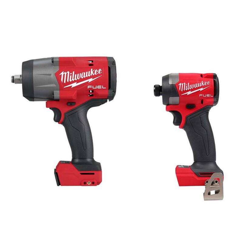 Llave de impacto inalámbrica sin escobillas Milwaukee M18 FUEL de 18 voltios con anillo de fricción y destornillador de impacto de 1/4 de pulgada - 2967-20-2953-20
