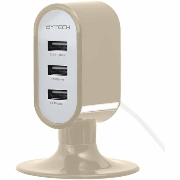 Bytech Bytech BYCS03100GD 3 USB Port Charging Station - Gold - BYCS03100GD
