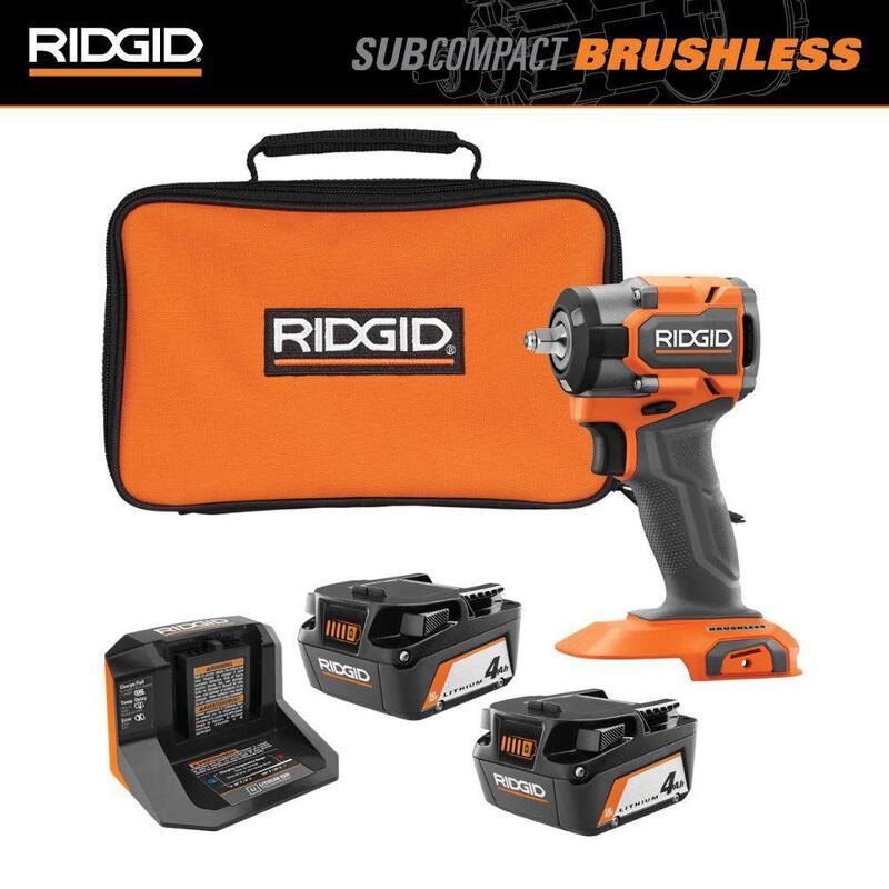 Kit de baterías de 18V (2) 4.0 Ah y cargador con llave de impacto subcompacta sin escobillas de 18V de 3/8 pulgadas - AC93044SBN-R872071B