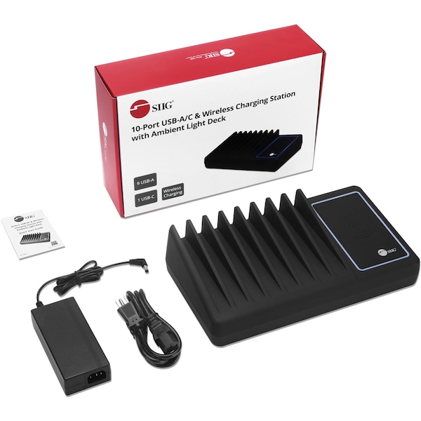 Siig 10Port USBAC Wrls Chrg Station, ACPW1H11S1 - AC-PW1H11-S1