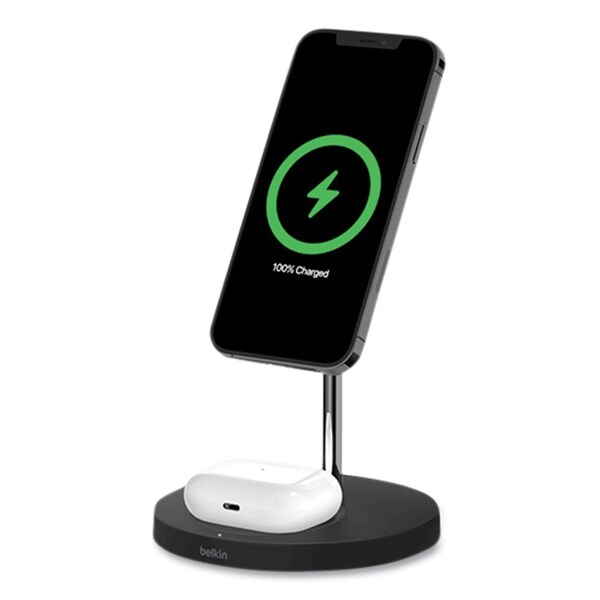 Belkin BOOST CHARGE Pro 2-in-1 Wireless Charger Stand, 15 W, Black - WIZ010TTBK