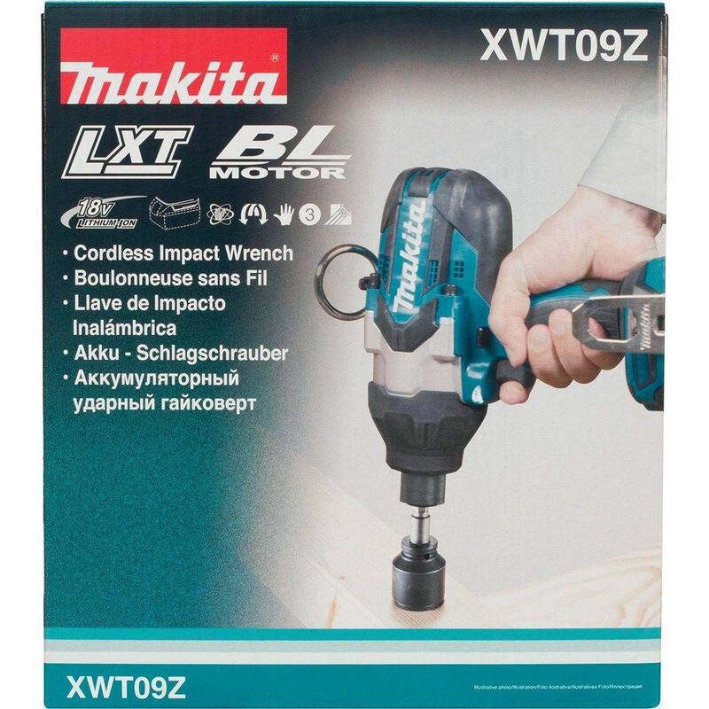 Llave de impacto inalámbrica sin escobillas de iones de litio LXT de 18V de alto torque de Makita con 7/16 pulgadas de cabeza hexagonal (Herramienta solamente) - XWT09Z