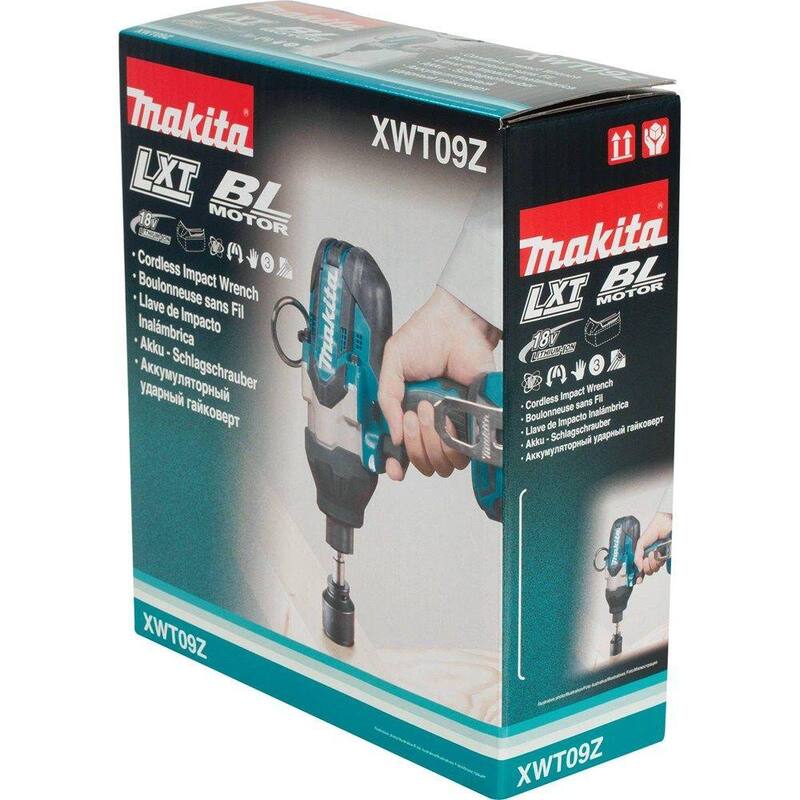 Llave de impacto inalámbrica sin escobillas de iones de litio LXT de 18V de alto torque de Makita con 7/16 pulgadas de cabeza hexagonal (Herramienta solamente) - XWT09Z