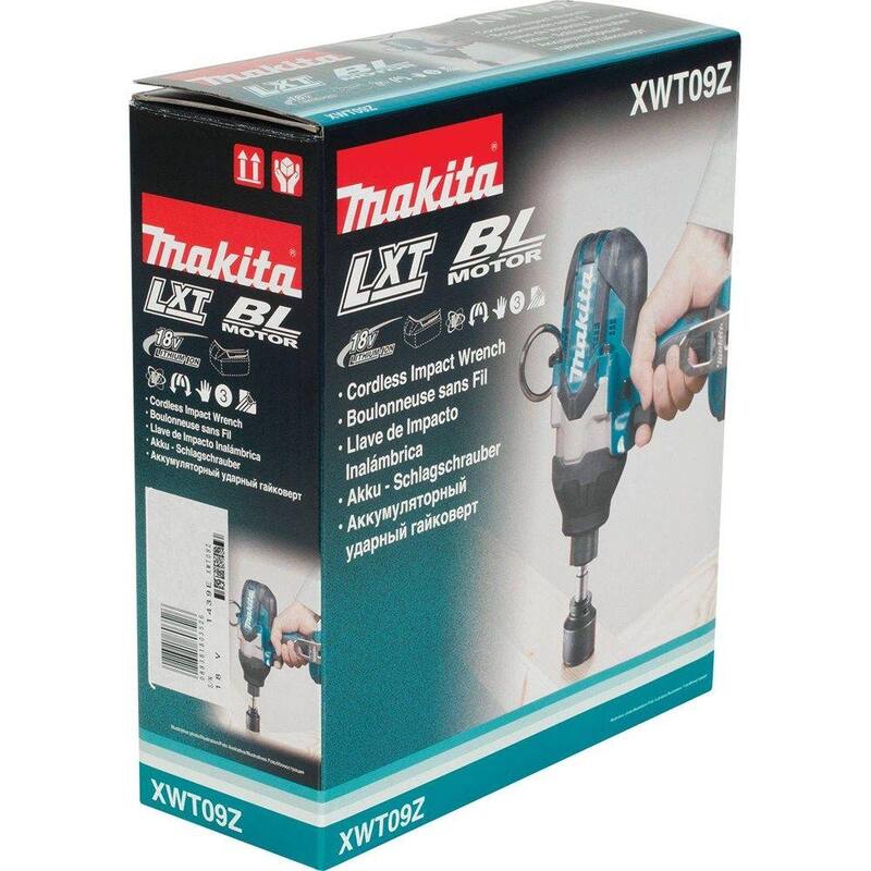Llave de impacto inalámbrica sin escobillas de iones de litio LXT de 18V de alto torque de Makita con 7/16 pulgadas de cabeza hexagonal (Herramienta solamente) - XWT09Z