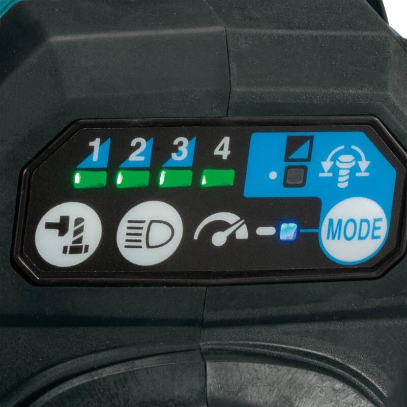 Llave de impacto inalámbrica sin escobillas de 40V max XGT de Makita con 4 velocidades y par medio de 1/2 pulgada con anillo de fricción, kit con batería de 2.5Ah - GWT07D