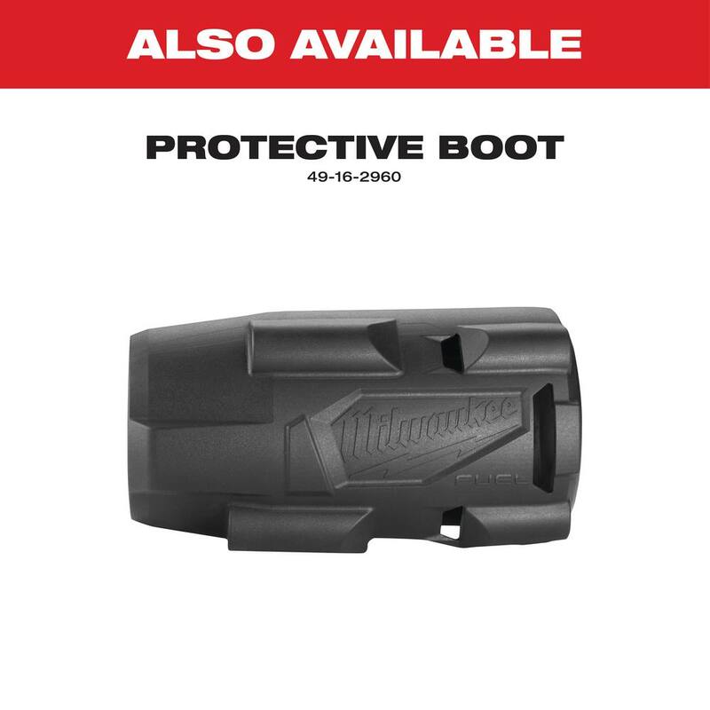 Llave de impacto inalámbrica Milwaukee M18 FUEL 18V de iones de litio de torsión media sin escobillas de 3/8 pulgadas con anillo de fricción, bota protectora - 2960-20-49-16-2960