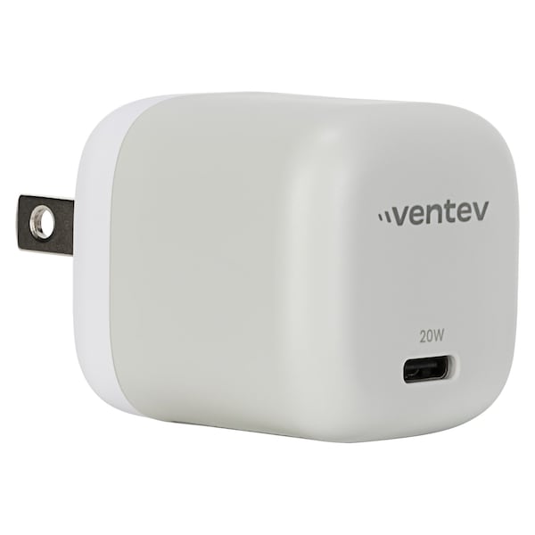 Ventev 20w Ultrafast Usb C Universal Mini Wall Charger And Usb C To Apple Lightning Cable, Gray - WC20-CLBX-87440