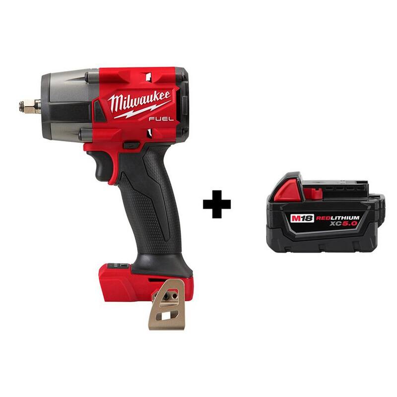 Llave de Impacto Inalámbrica sin Escobillas de Medio Torque Milwaukee M18 FUEL GEN-2 de 18V con Batería de 5.0 Ah - 2960-20-48-11-1850