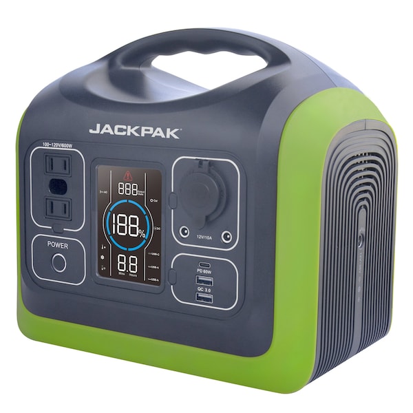 Jackpak 600W Power Station / 24V 4A Adapter Charging 9 Wall outlet -DC7909 terminal / Type-C PD 60W Input - 5180441