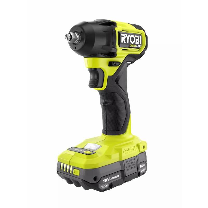 RYOBI ONE+ HP 18V Llave de impacto compacta sin escobillas inalámbrica de 3/8 pulgadas con kit de batería de 1.5 Ah y cargador de 18V - PSBIW01K