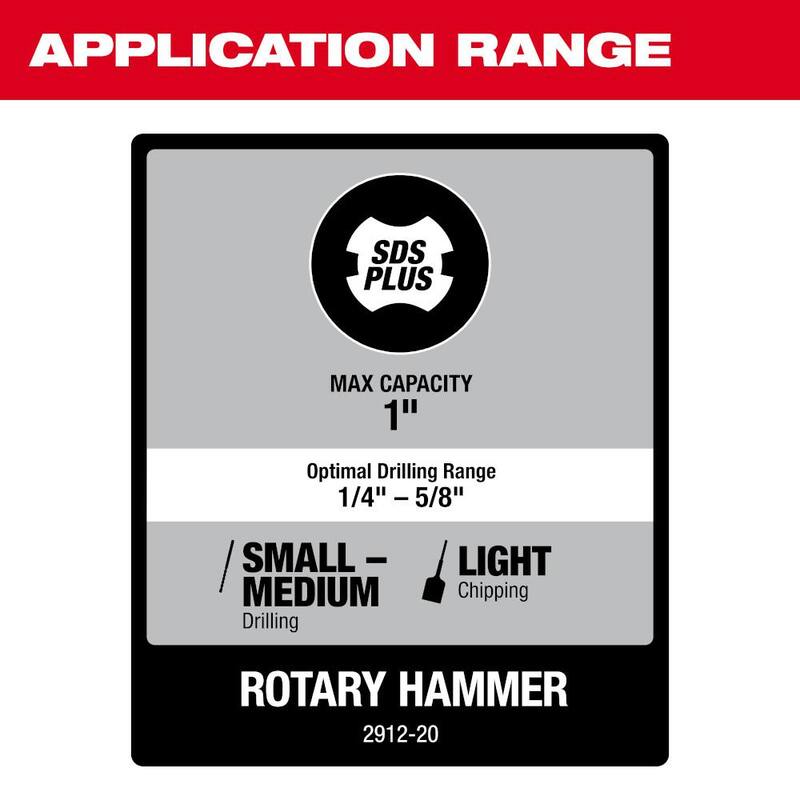 Llave de impacto inalámbrica sin escobillas de litio-ion de 18V Milwaukee M18 FUEL de 1/2 pulg. con anillo de fricción y martillo rotativo SDS Plus de 1 pulg. - 2967-20-2912-20.