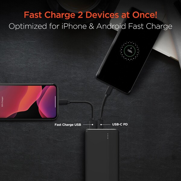 Hypergear USB-C Fast Charge Power Bank for iPhone and Android (10,000 mAh) - 15457
