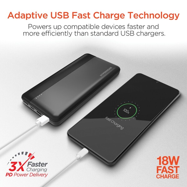 Hypergear USB-C Fast Charge Power Bank for iPhone and Android (10,000 mAh) - 15457