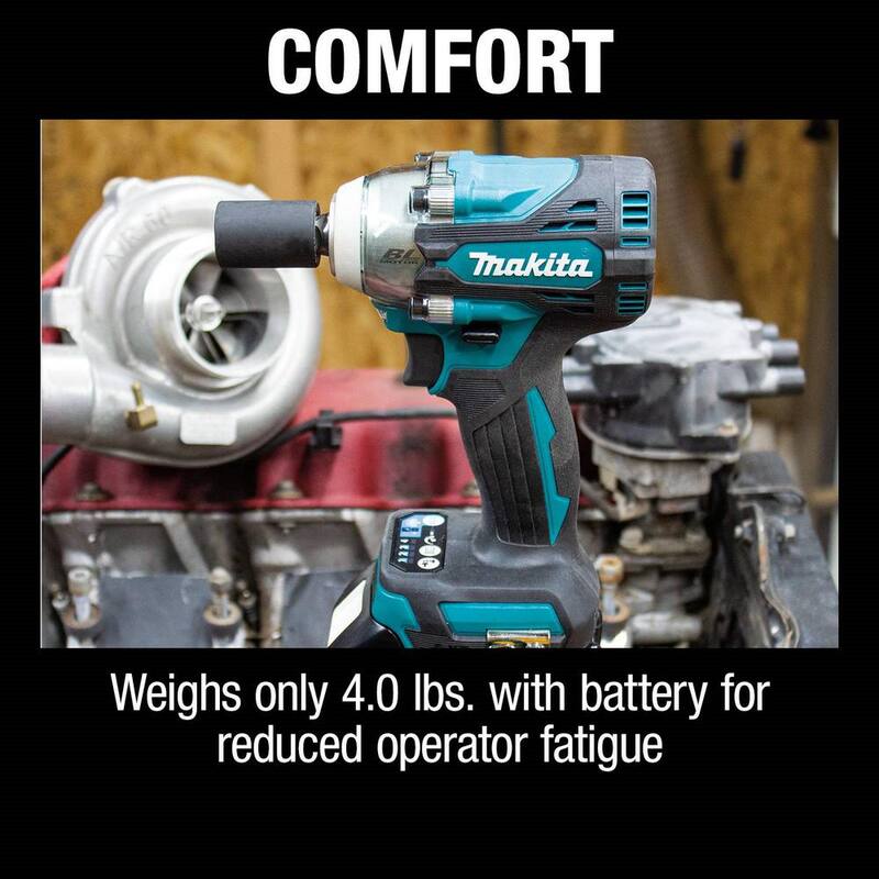 Kit de llave de impacto inalámbrica sin escobillas de 4 velocidades de 1/2 pulg. sq. Drive de 18V LXT de iones de litio de Makita con yunque de detención (5.0Ah) - XWT15T