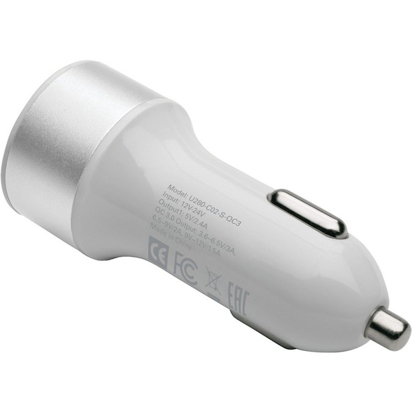 Tripp Lite DUAL-PORT USB CAR CHARGER FOR TABLETS AND CELL PHONES WITH QUALCOMM QUICK CHARGE - U280-C02-S-QC3