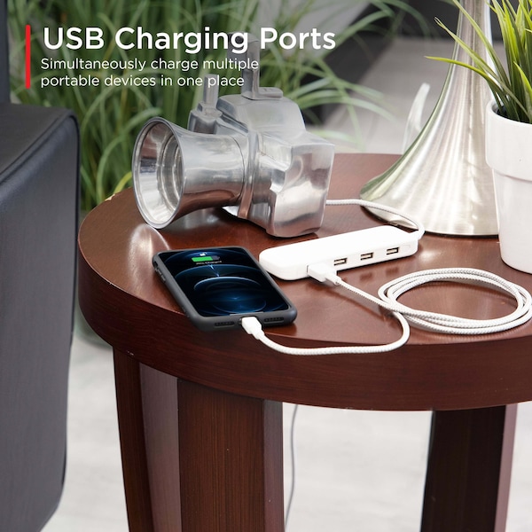 Ge GE UltraPro 4 USB Power Strip with 6 Ft. Braided Cord, white - 44139-T1