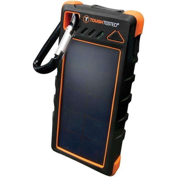 Toughtested ROC16 16,000 mAh Solar Charger and Wireless Portable Power Bank with Flashlight - TT-PBW-SW16