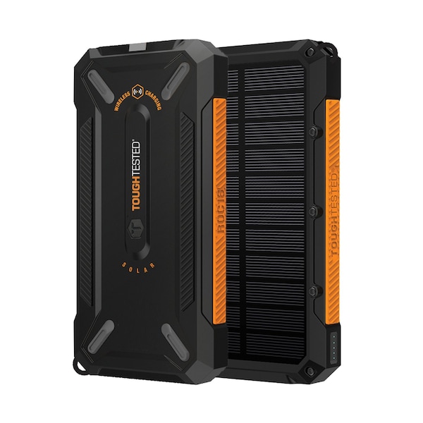 Toughtested ROC16 16,000 mAh Solar Charger and Wireless Portable Power Bank with Flashlight - TT-PBW-SW16