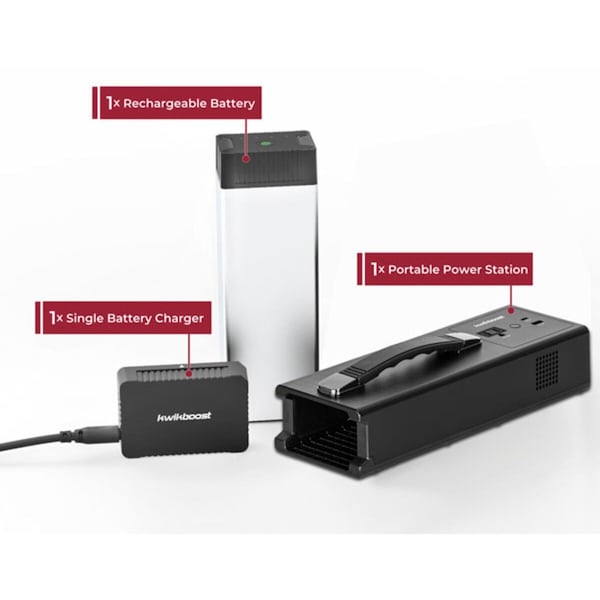 Kwikboost EdgePower Portable Power Station Personal Use Bundle 1 Battery, 1 Tabletop Unit, 1 Battery Charger - KBEP002