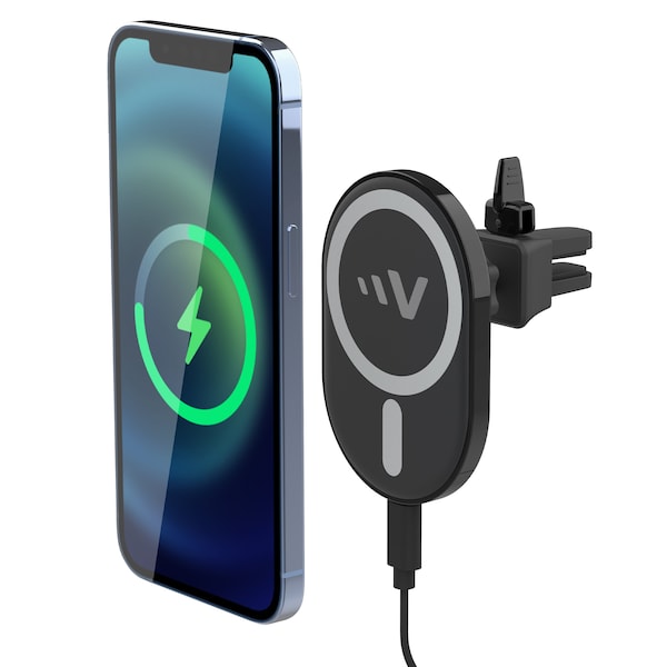 Ventev 15W Magnetic Wireless Car Charger Mount, Black - MCMNT-CAR257463