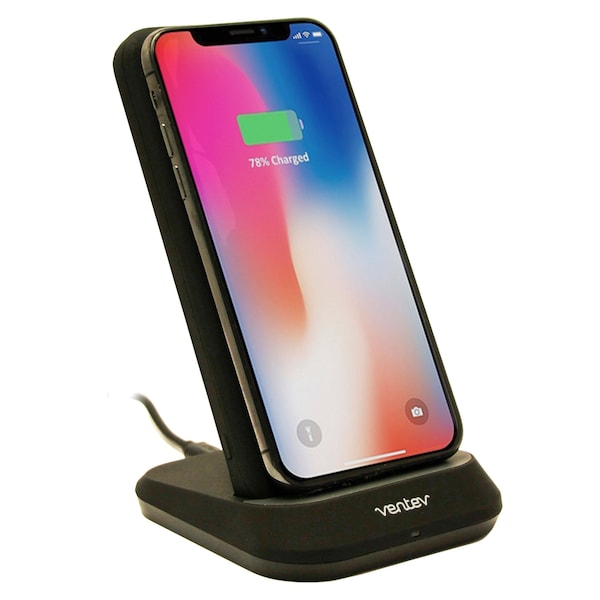 Ventev Wireless Battery Charge Stand 10W 10,000 mAh, Black - WLSBATTSTNDVNV