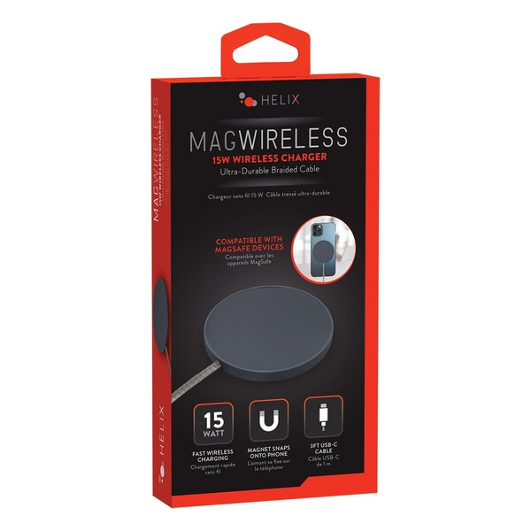 Helix MagSafe 15-Watt Wireless Charger with Braided Cable - ETHMAGWC