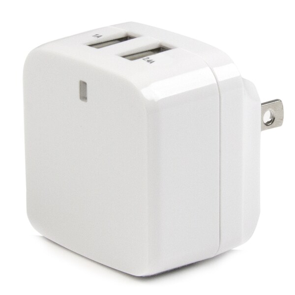Startech.Com White 2 port USB Travel Wall Charger 17W / 3.4A - 110V/220V - USB2PACWH