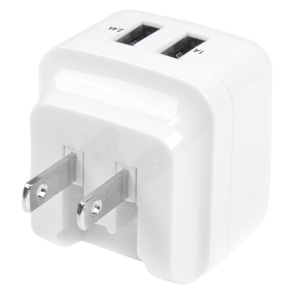 Startech.Com White 2 port USB Travel Wall Charger 17W / 3.4A - 110V/220V - USB2PACWH
