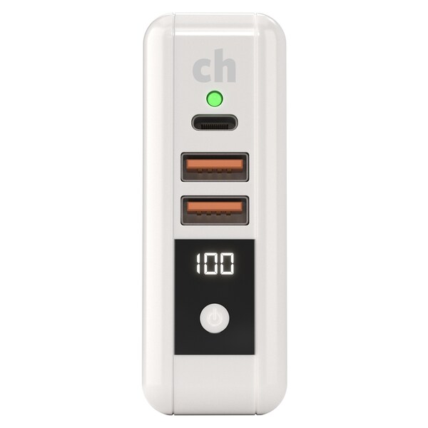 Cellhelmet Power Bank and Qi Wireless Charger 8,000 mAh, White - CHQI-ALL