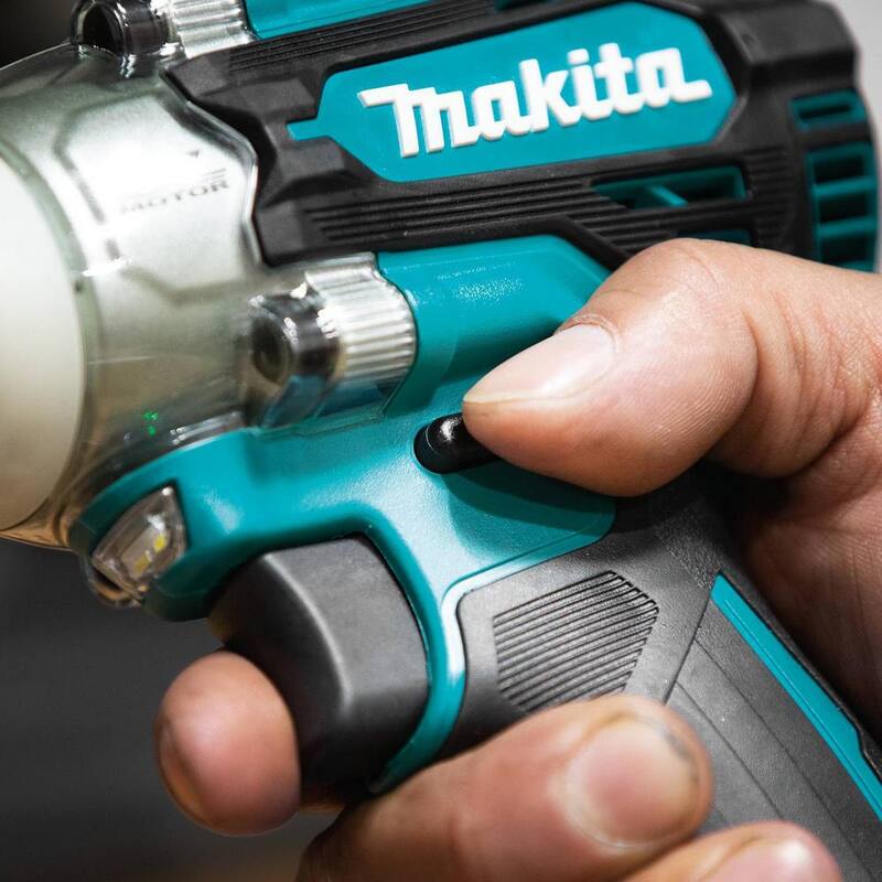 Juego de llave de impacto inalámbrica sin escobillas con batería de iones de litio de 18V LXT de Makita de 4 velocidades y 3/8 in. con anillo de fricción, 5.0Ah - XWT16T