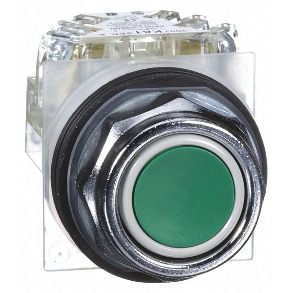 Botón de presión no iluminado de Schneider Electric, 30 mm, 1NA/1NC, verde - 9001KR1GH13