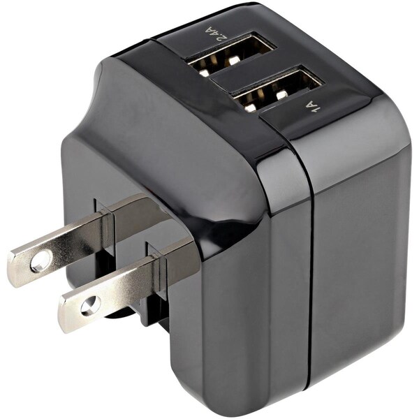 Ezgeneration 17W 2 Port USB Wall Charger, Black - EZ3537634